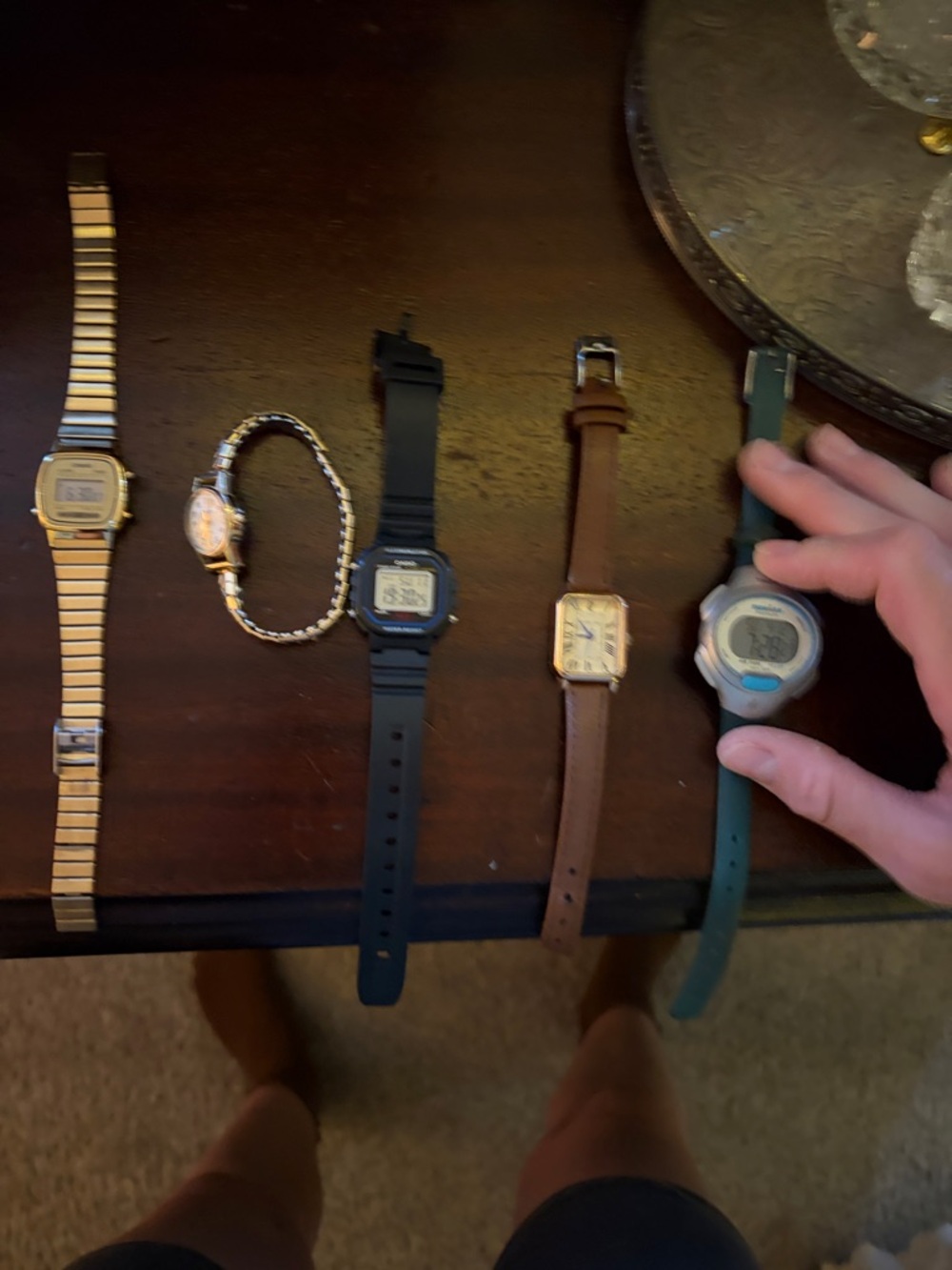 Watches - gold plated, Casio silicone, timex